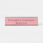 Custom Funny Boss Lady Small Business Owner Schreibtischnamensplakette (Vorderseite )