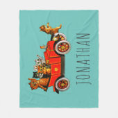 Custom Funny Cartoon Cats Kittens Classic Car Fleecedecke (Vorderseite)