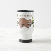 Custom Funny Cartoon Sloth Travel Mug Reisebecher (Mittel)