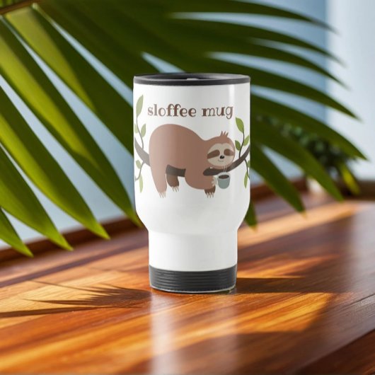 Custom Funny Cartoon Sloth Travel Mug Reisebecher
