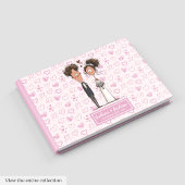 Custom Funny Cartoon Wedding Couple Gästebuch