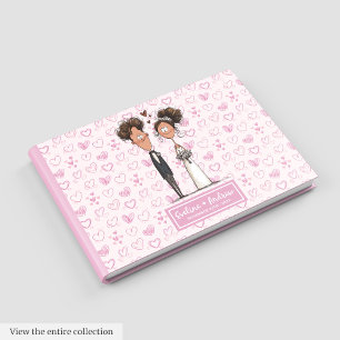 Custom Funny Cartoon Wedding Couple Gästebuch