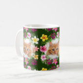 Custom Funny Cat Foto Grün tropisch Hawaii Kaffeetasse (Vorderseite Links)
