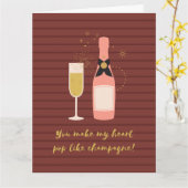 Custom Funny Champagne Pun Valentine's Day Karte (Gelbe Blume)