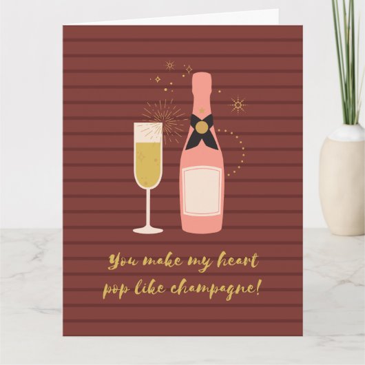 Custom Funny Champagne Pun Valentine's Day Karte (Vorderseite)