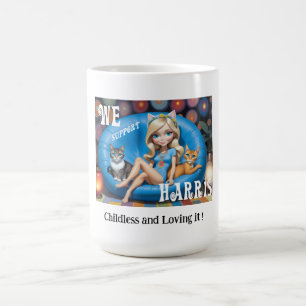 Custom Funny Childless Cat Ladys KAMALA 2024 Kaffeetasse
