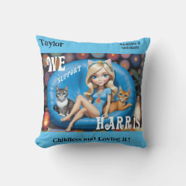 Custom Funny Childless Cat Ladys KAMALA 2024 Kissen