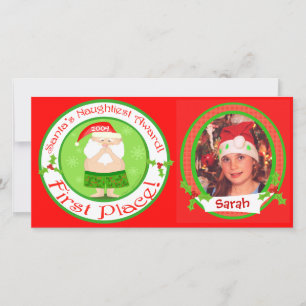 Custom Funny Children's Christmas Foto Card Feiertagskarte