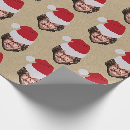 Custom Funny Christmas Weihnachtsmannmütze Face Fo Geschenkpapier (Ecke)