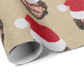 Custom Funny Christmas Weihnachtsmannmütze Face Fo Geschenkpapier (Rolleneckpunkt)