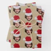 Custom Funny Christmas Weihnachtsmannmütze Face Fo Geschenkpapier Set (Beispiel)