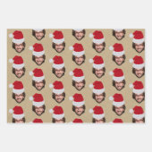 Custom Funny Christmas Weihnachtsmannmütze Face Fo Geschenkpapier Set (Vorderseite)