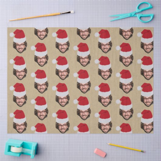 Custom Funny Christmas Weihnachtsmannmütze Face Fo Seidenpapier (Basteln)