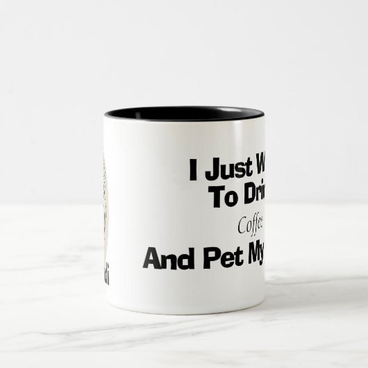 Custom Funny Coffee Lover's Geschenk für Yorkie Ei Zweifarbige Tasse (Mittel)
