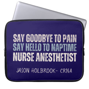 Custom Funny CRNA Nurse Anästhesist Grad Geschenk Laptopschutzhülle