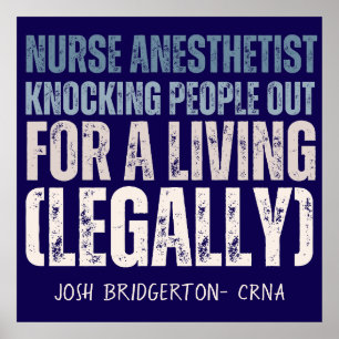 Custom Funny CRNA SRNA Knoblauch Leute legal Poster