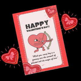 Custom Funny Cupid Valentine's Day Heart Degien Feiertagskarte