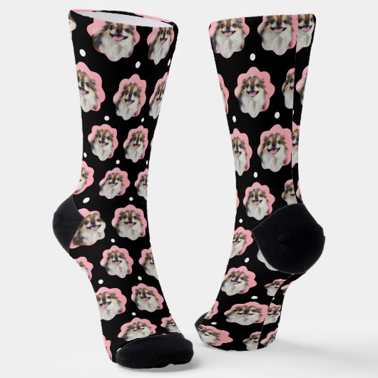 Custom Funny Dog Foto Socken (Gewinkelt)