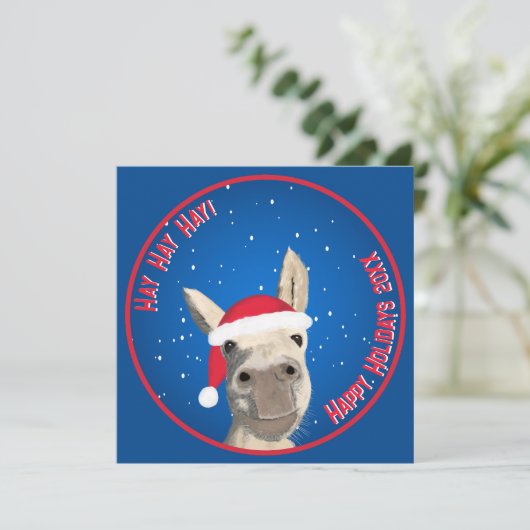 Custom Funny Donkey Santa Pun 2025 Urlaub (Stehend Vorderseite)