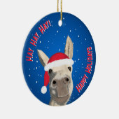 Custom Funny Donkey Santa Pun 2025 Urlaub Keramik Ornament (Rechts)
