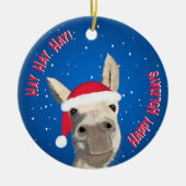 Custom Funny Donkey Santa Pun 2025 Urlaub Keramik Ornament (Vorne)