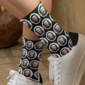 Custom Funny Face Foto Black Socken