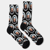Custom Funny Face Foto Black Socken (Rechts)