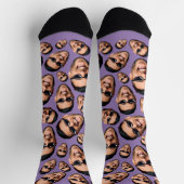 Custom Funny Face Foto Print Socks Lavendel Socken (Oben)