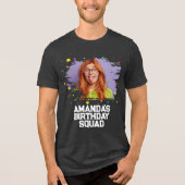 Custom Funny Face Picture Birthday Party Matching Tri-Blend Shirt (Vorderseite)