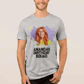 Custom Funny Face Picture Birthday Party Matching Tri-Blend Shirt (Vorderseite)