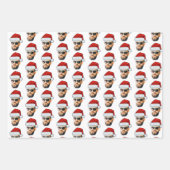 Custom Funny Face Santa Hat Photo Christmas Gift Geschenkpapier Set (Vorderseite)