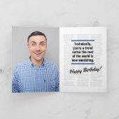 Custom Funny Fake GeeKsWorld Magazine Birthday Car Karte (Innenseite)