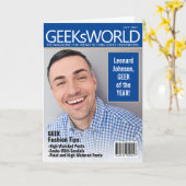 Custom Funny Fake GeeKsWorld Magazine Birthday Car Karte (Gelbe Blume)
