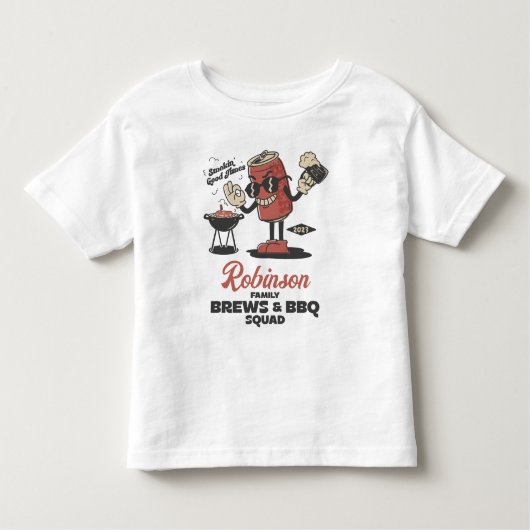 Custom Funny Family Barbeque Group Matching Kleinkind T-shirt (Vorderseite)