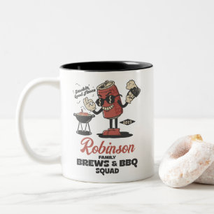 Custom Funny Family Barbeque Group Matching Zweifarbige Tasse
