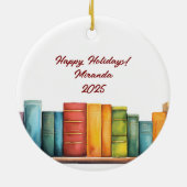 Custom Funny Friendship Reading Book Keramik Ornament (Hinten)