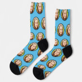 Custom Funny Funny Face Foto Personalisiert Sky Bl Socken (Linkes Detail)