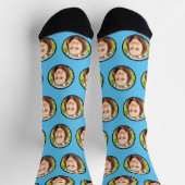 Custom Funny Funny Face Foto Personalisiert Sky Bl Socken (Oben)