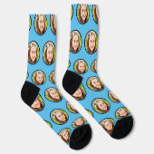 Custom Funny Funny Face Foto Personalisiert Sky Bl Socken (Rechts)