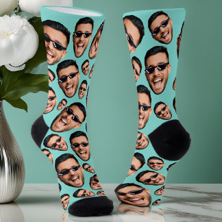Custom Funny Funny Face Foto überall über Socken A