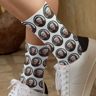 Custom Funny Funny Face Foto White Socken