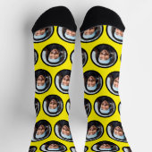 Custom Funny Funny Funny Foto Gelb Socken (Oben)