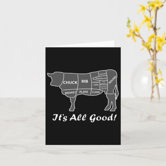 Custom Funny Graphic Grillen Beef Brisket Steak Ri Karte (Gelbe Blume)