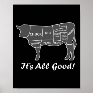 Custom Funny Graphic Grillen Beef Brisket Steak Ri Poster