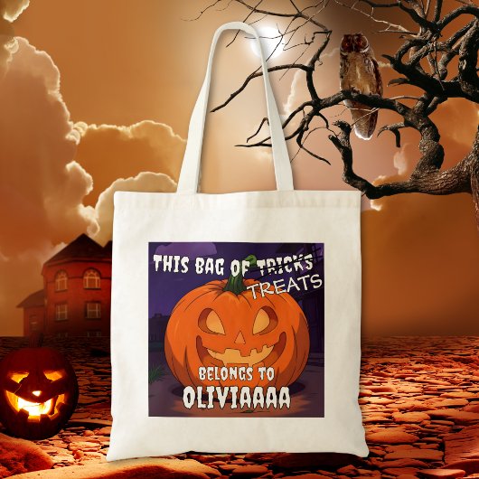 Custom Funny Halloween Trick oder Treat Tragetasche