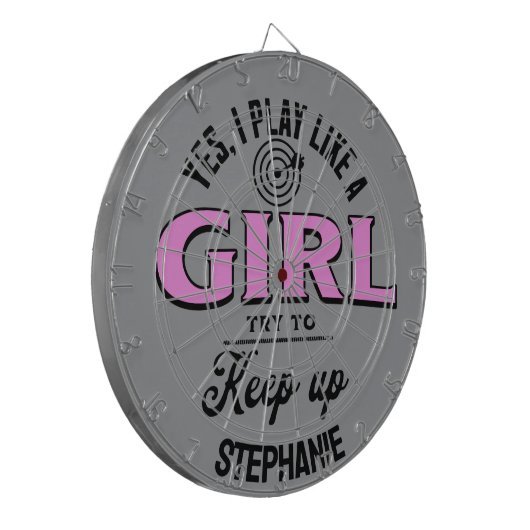 Custom Funny "I Play Like a Girl" Party Dartscheibe (Vorderseite Links)