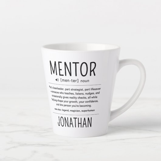  Custom Funny Mentor Coach Adviser Appreciation Milchtasse (Rechts)