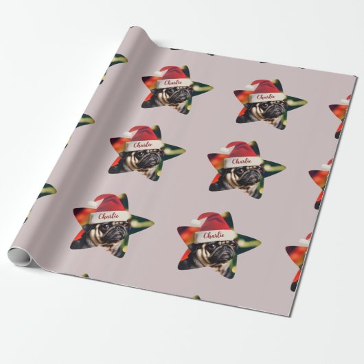 Custom Funny Mops Weihnachten Weihnachten Geschenkpapier (Ungerollt)