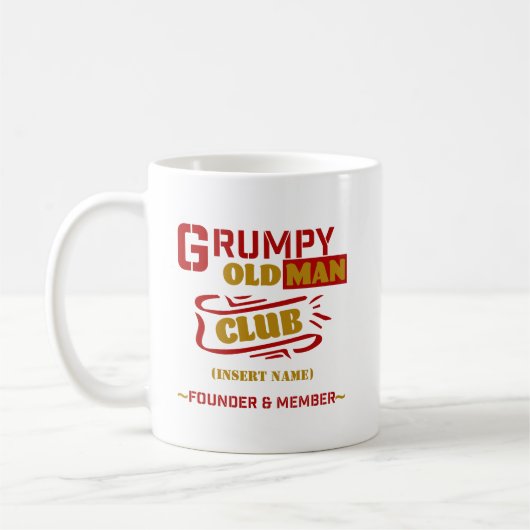 Custom Funny Mug - Grumpy Old Man Club Kaffeetasse (Links)