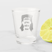 Custom Funny Mullet Illustration Shot Glass Schnapsglas (Rückseite)